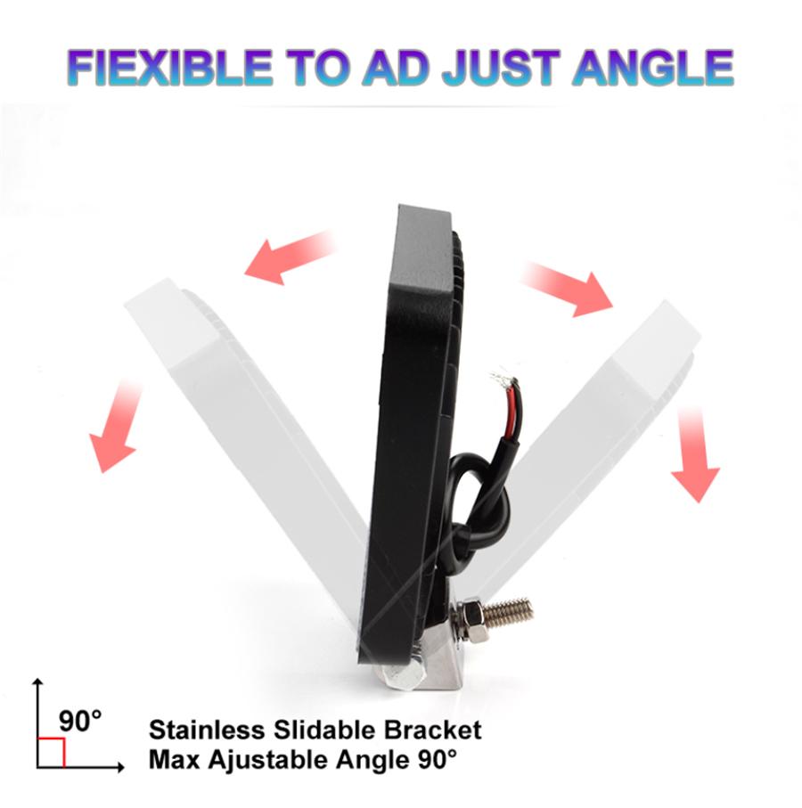 1 Stück 4,5" 9-LED 35W 6500K Quadratisches LED-Arbeitsscheinwerfer Nebelscheinwerfer für Offroad-SUV