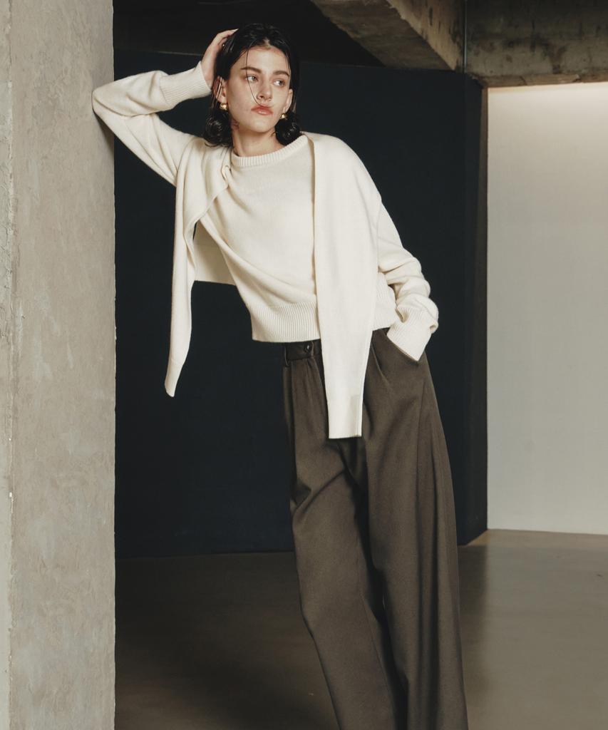ZEROSTREET [3 Colors] Le Zero Cashmere Cape Knit Set
