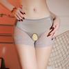 Women Sexy Panties High Waisted Lace Open Crotch G-String Underwear Ultra-Thin Large Size Hollow Seamless Transparent Briefs