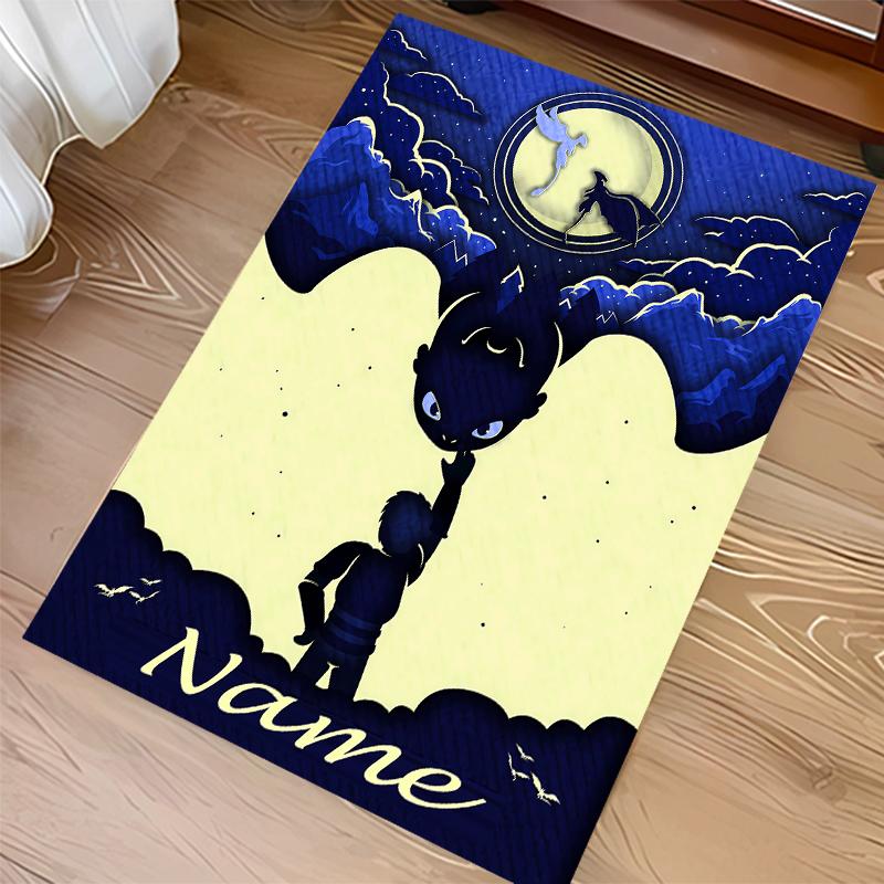 Custom Personalization How To Train Your Dragon Toothless Print Area Rug - Soft, Washable Non-Slip Indoor Mat,Living Room,Home&Office Decorative Rug