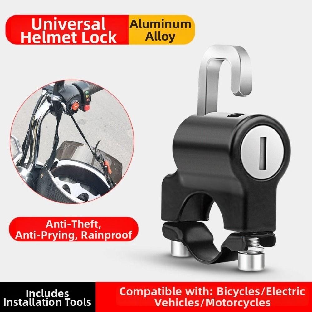 Security Motorcycle Helmet Lock Universal Metal Handlebar Lock Anti-theft Lock Bicycle