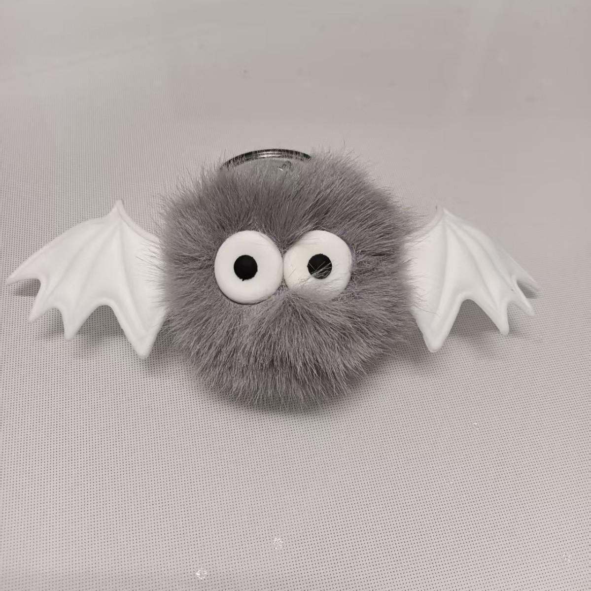 

Хэллоуин Брелок с помпоном в виде летучей мыши: Милый плюшевый брелок для сумки серый