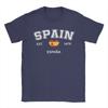 Spain Heart T-Shirt Beach  Pure Cotton T-Shirts For Adult Hippie Loose Tshirt Short-Sleeve Awesome Top Tees