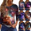 Damen T-Shirt Print 3/4 Ärmel Alltagsmode Wochenende Basic Rundhals Normales Oberteil