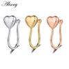 Alisouy 1pc Zirconia Fake Piercing Clip Nose Ring Body Jewelry for Women Ear Cuffs Heart Cross Star Leaf Flowers Clip Nose Rings
