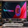 Wall Hanging Tapestry Custom NameAC Milan Pattern Personalized Printed Fabric Wall Decor