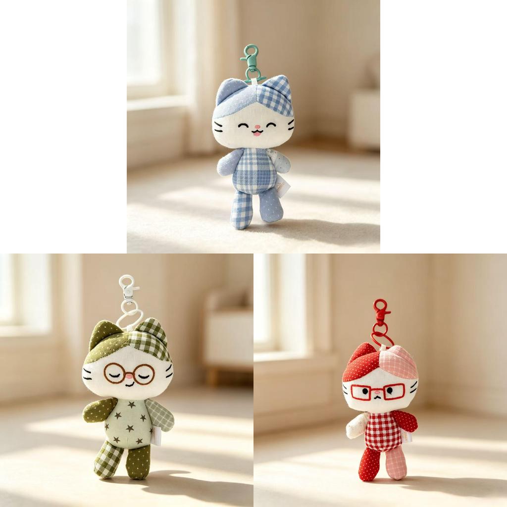 Cat Plush Toy Keychain With Polyester Fiber For Kids And Gift Souvenir