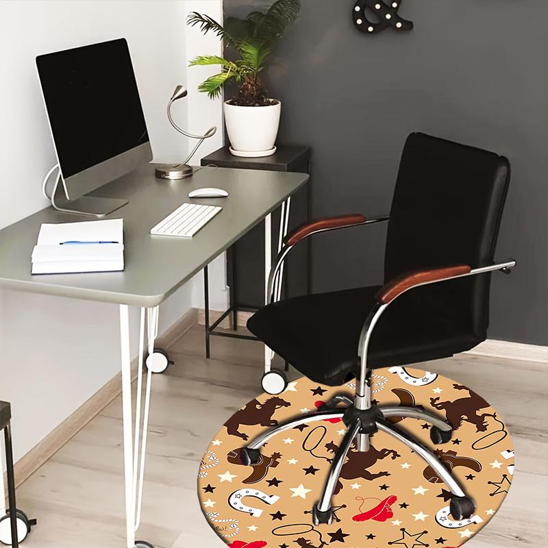 

1pc Western Cow Theme Pattern Round carpet, Perfect for Decorating Chairs, Living Rooms, Or Bedrooms, for Living Room.179 80cm by 80cm