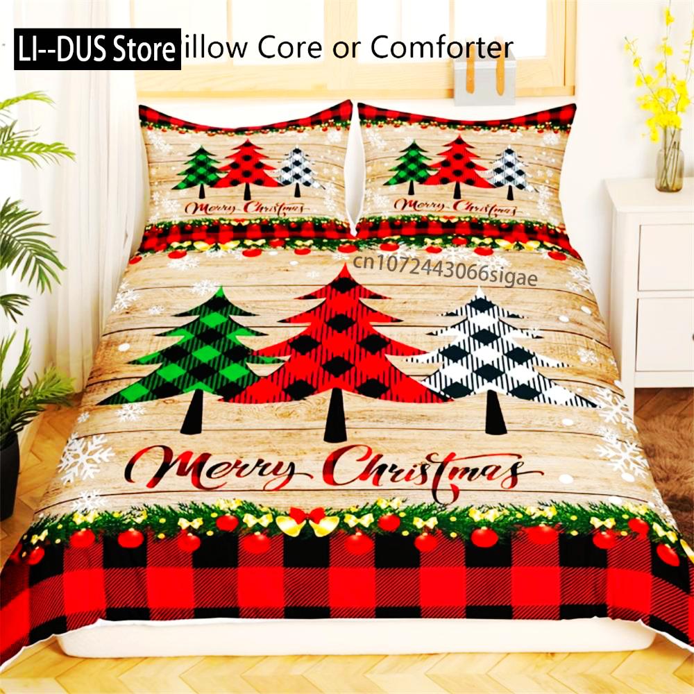 

Comforter 3-Piece Merry Christmas Tree Pattern Microfiber - Soft Breathable Hypoallergenic Bedding For Bedroom And Guest Comforter (quilt)-EU Single(135*200cm)3pcs