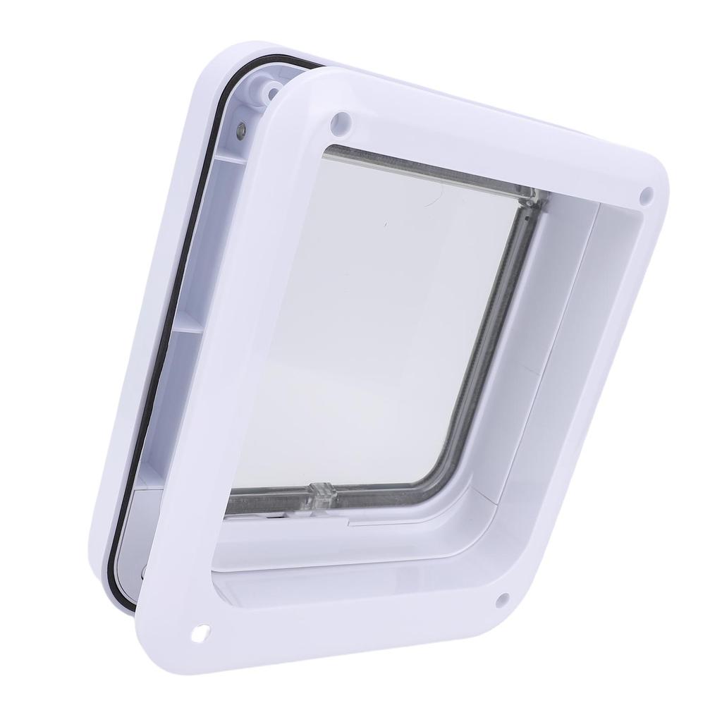 Pet Flap Door Multifunctional Minimalist Design 4 Way Control Cat Dog Swing Pet Door for Fence Window M(195x222mm