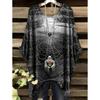 Hallowee Women's T-Shirt Vintage Skull Print Clothes Summer Harajuku Round Neck Casual Loose Short Sleeve Streetwear Clothing