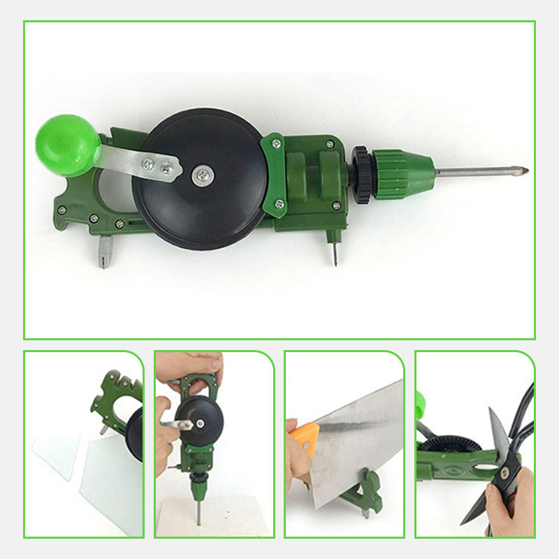 Multi-functional Glass Cutter with Drilling & Knife Sharpener Portable Manual Glass Tile Opener Hand-Held Ceramic Tile Glass Cut