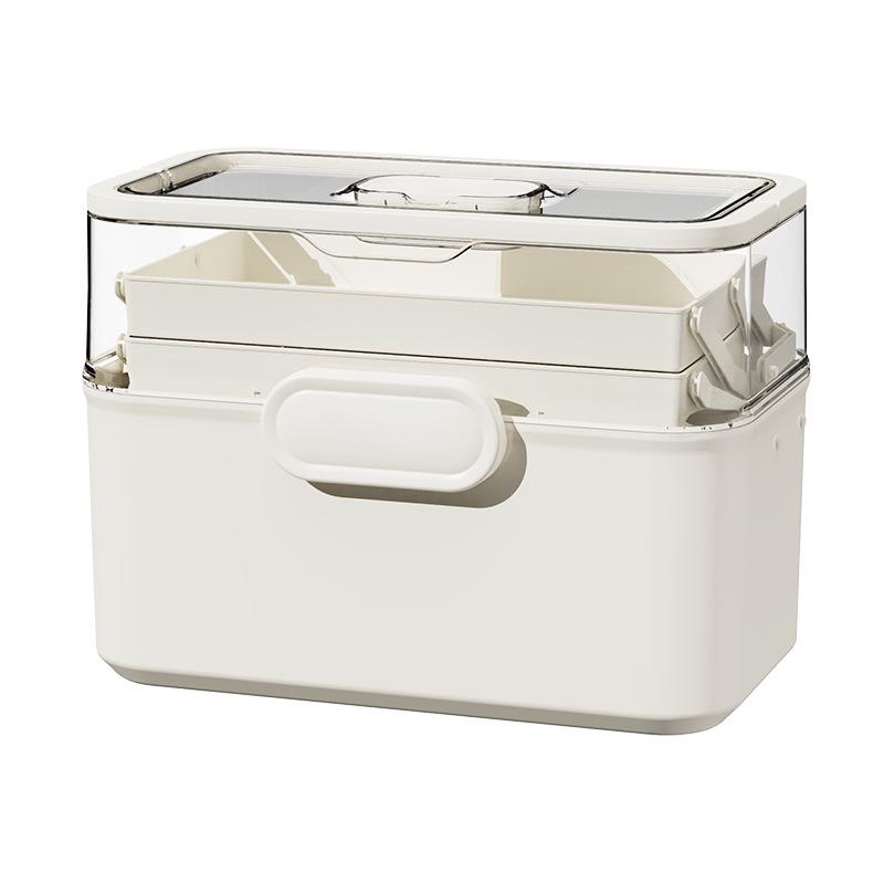 Large Capacity Family Medicine Box with Multi-Layer First Aid Storage for Household and Children