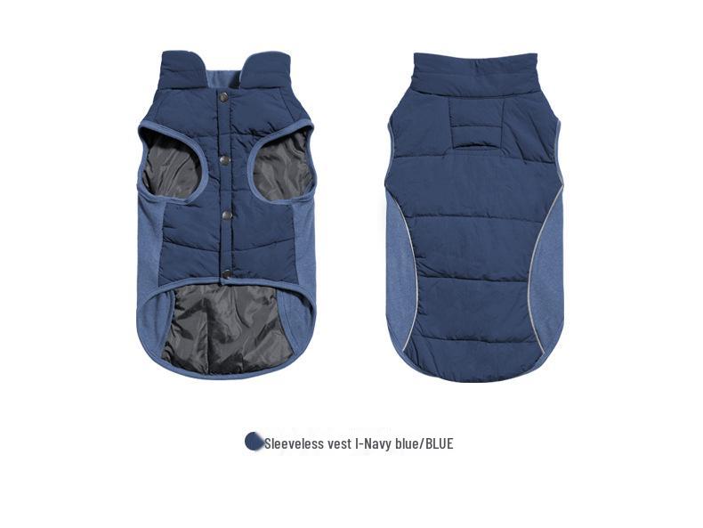 Fleece-Hunde-Weste mit hohem Kragen: Warmer, dicker Baumwollmantel für mittelgroße, kleine und große Hunde - Ideal für Herbst und Winter