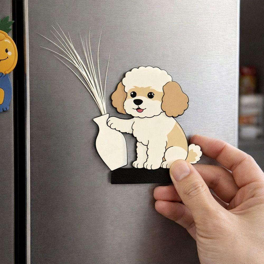 Push Bottle Refrigerator Magnet Puppy Whiskers Collection Souvenir Box Refrigerator Magnet