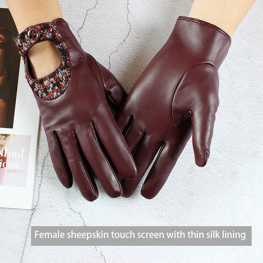 Summer Driving Leather Driver Gloves Women's Fashion New Thin Unlined Black Sheepskin All Finger Motorcycle Riding Gloves