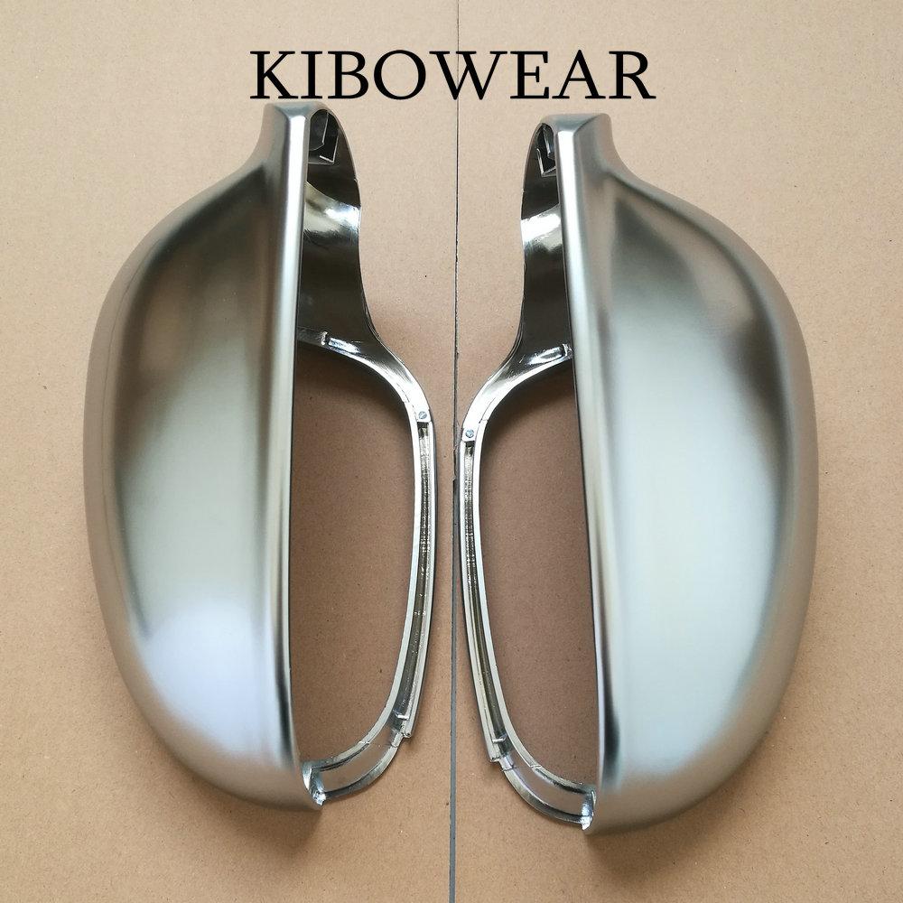 For VW Golf MK5 GTI 5 Passat B6 Jetta MK5 Matte Chrome Side Wing Mirror Covers Caps R36 R32 Golf Plus Variant EOS Silver