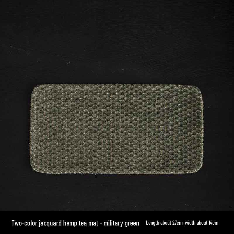Two-Color Jacquard Tea Mat - Handmade Plant-Dyed Coaster, Retro Style Fabric Tea Coaster