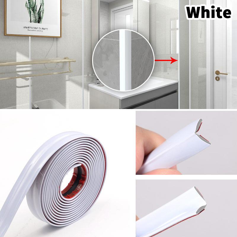 5 Rolls × 5M PVC Self-Adhesive Wall Corner Guard - Protective Trim Edge Molding for Walls, Windows, Tables, Countertops & Frames