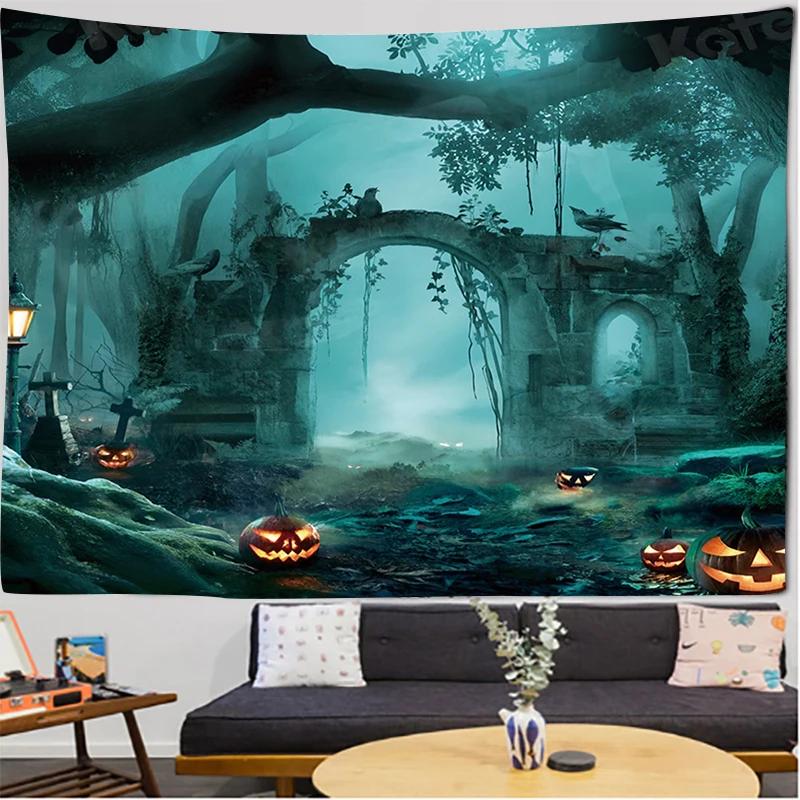 Hallowee Tapestry Halloween Pumpkin Home Decoration Hanging Background Cloth Bedroom Aesthetic Art Large Fabric Wall Tapestry