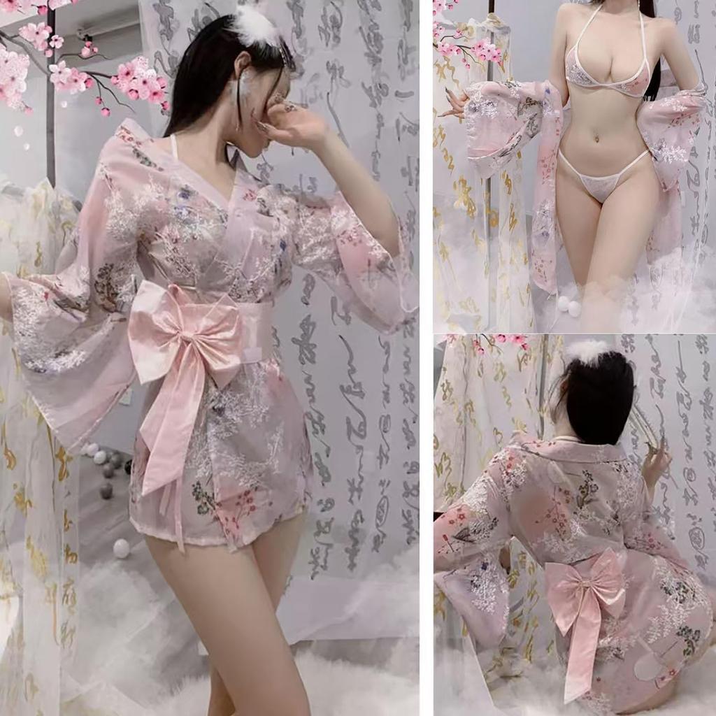 Sexy Extremely Japanese Baby Doll Japanese Ribbon Belt Set [Frenflu] Yukata, Cosplay, Erotic, Naughty, Clothes, See-Through Lingerie, Underwear,