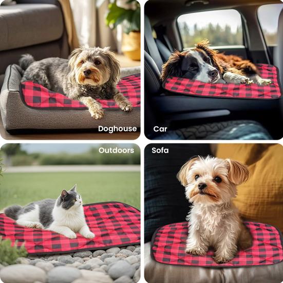 Quilted Pet Warm Pad Non-Slip Bottom Dog Crate Pad Reusable Washable Winter Dog Warming Mat for Indoor Cats Puppies Pet Bed Sofa