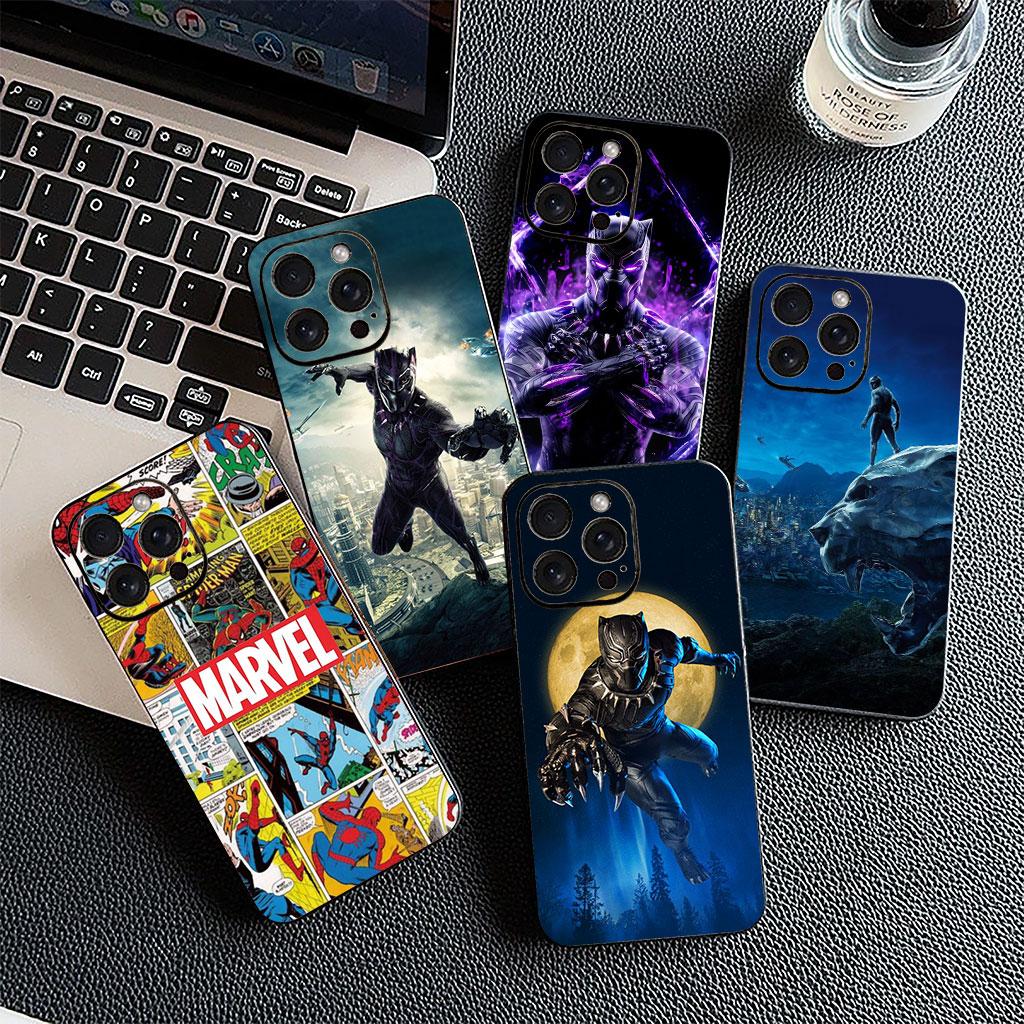 Phone Cover Black Marvel Comics Panther for Apple iPhone 17 16 Plus 13 12 Pro Max Mini X XR ProMax 16E 15+ 16Plus Air Soft Case