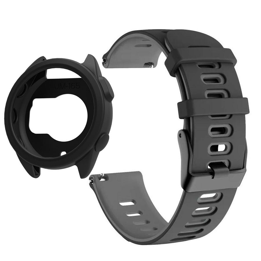 Silikonowe Etui+Pasek Do Garmin Forerunner 165 Miękki Sportowy Pasek do Zegarka Opaska na Nadgarstek Do Garmin Forerunner 165 Pokrowiec Ochronny