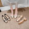 French Mary Jane spring new heel small fragrant wind light mouth low heel small leather shoes