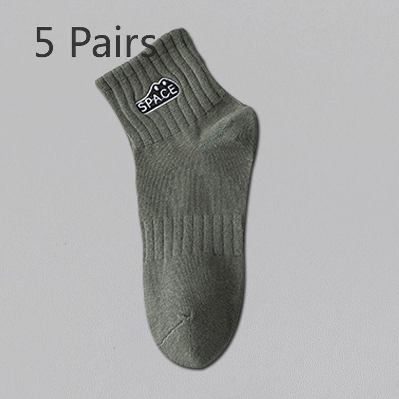 

5 Pairs of Men s Summer Thin Cotton Sweat Absorbing and Deodorizing Sports Running Socks 5 Pairs зелений