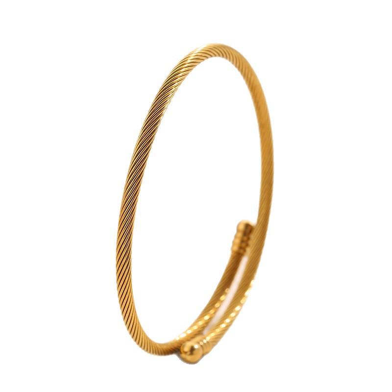 Simple design stainless steel for girls, high-end steel wire opening non-fading , steel titanium