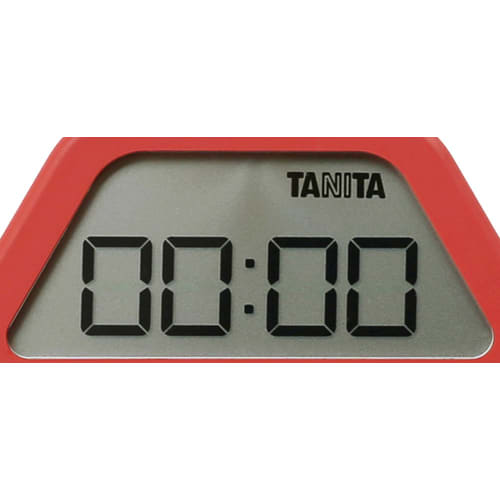 Tanita TD-410 RD Glass-Mounted Timer with Suction Cup, Slim, Red, for Kitchen, Study, and Learning, D7.0xW10.0xH0.9cm