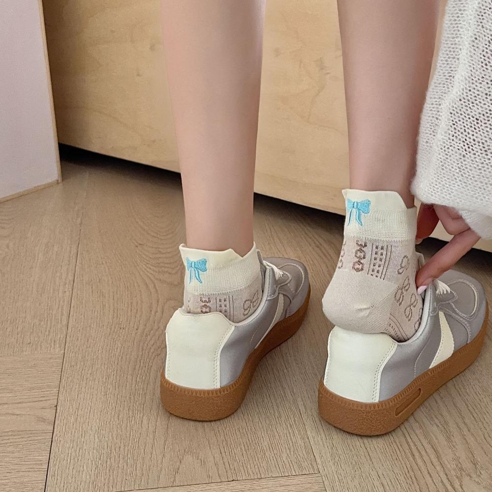 

Ballet Style Women s Bow Cotton Sock Mesh Embroidery Bowknot Socks Fashion Girl чёрный