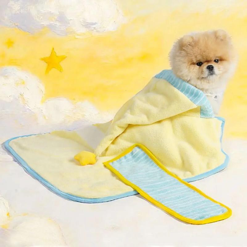 Cute Quick-drying Dog Bathrobe Absorbent Soft Puppy Robe Nightwear Pet Bathing Supplies Dog Towel For Small Large Dog