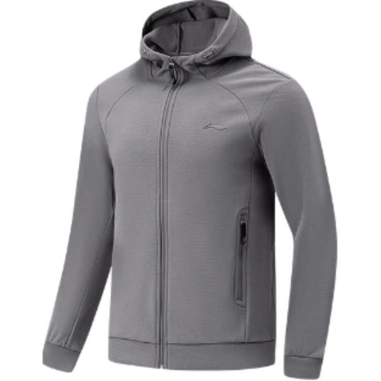 

Li Ning Серия Фитнес Кардиган с капюшоном Флис Технология согревающего воздушного слоя Утепленная толстовка для бега Мужская толстовка Дымчато-серый AWDT793-2 M