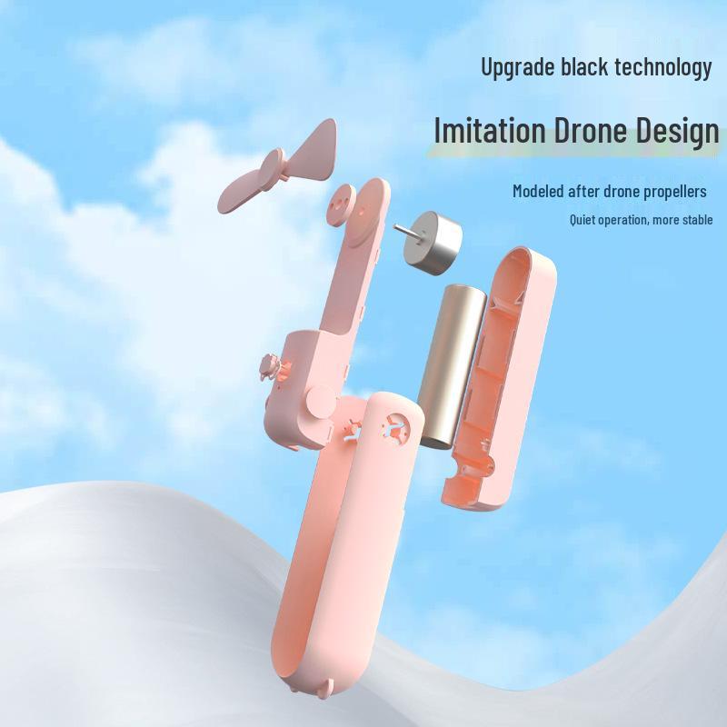 Portable USB Mini Fan: Lightweight, Rechargeable, Silent, and Long Battery Life Folding Design.