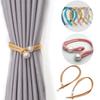 Elegant Fabric Curtain Holders with Pearl Accents