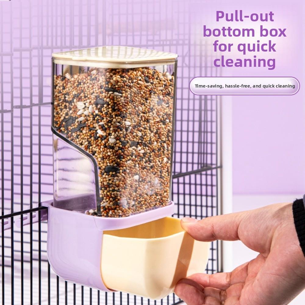 Neuer automatischer Papageienfutterautomat Transparenter Anti-Verschüttungs-Futterbehälter Käfigmontage Große Kapazität Vogel-Futterwerkzeug Haustierbedarf