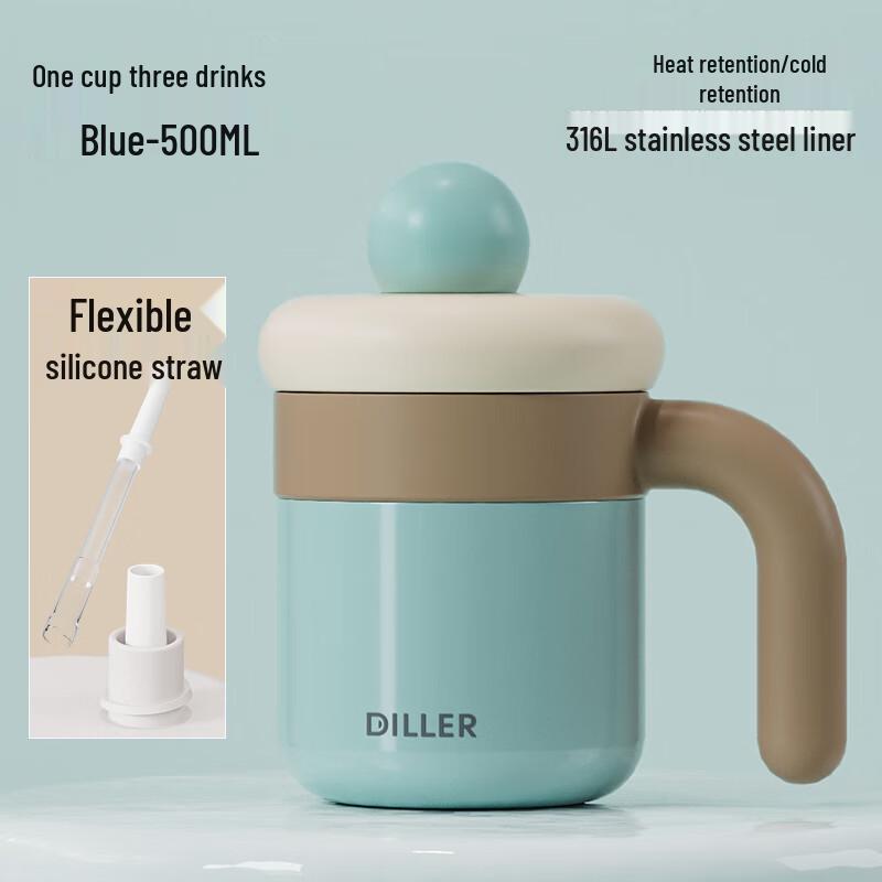 Diller 500ML Insulated Coffee Mug with Handle