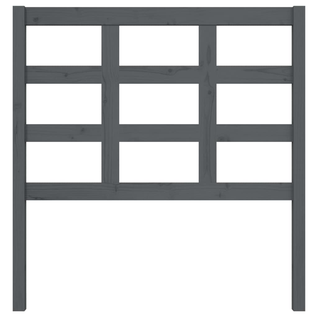 Headboard Grey 95.5x4x100 Cm Solid Pine Wood