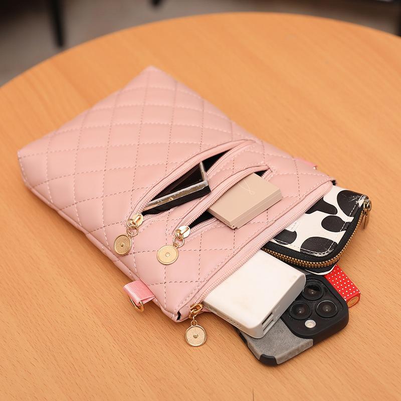 Simple diamond square bag autumn and winter new fashion women's messenger mobile phone change bag bucket bag women