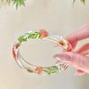 Resin Acrylic Bangle Bohemian Big Cuff Bangle Unique Natural Dried Flower Bracelet  Girls
