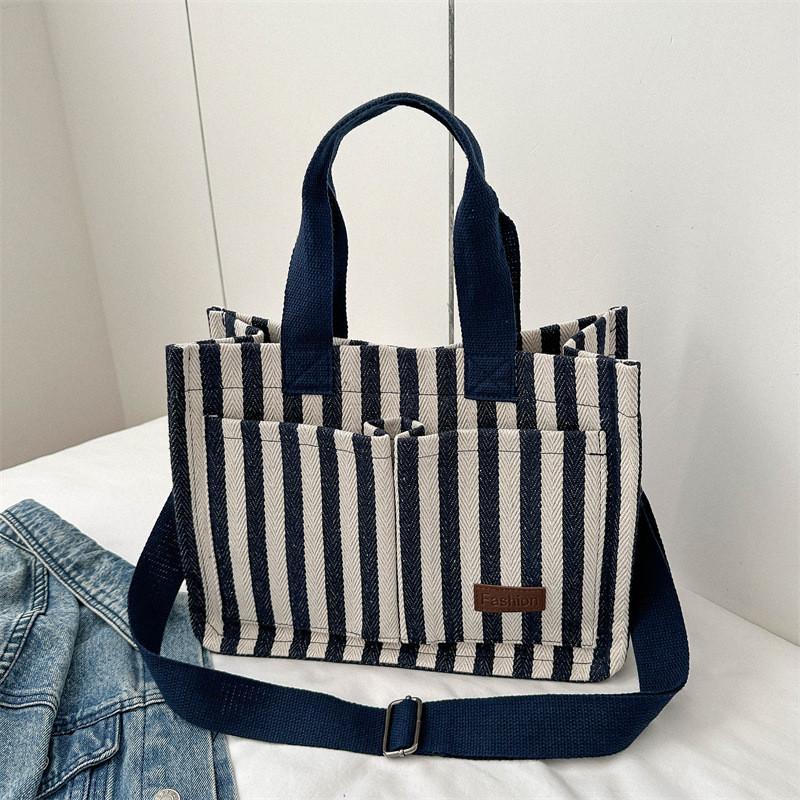 Fashionable Large Capacity Canvas Crossbody Tote Bag For Women Trendy Street Style