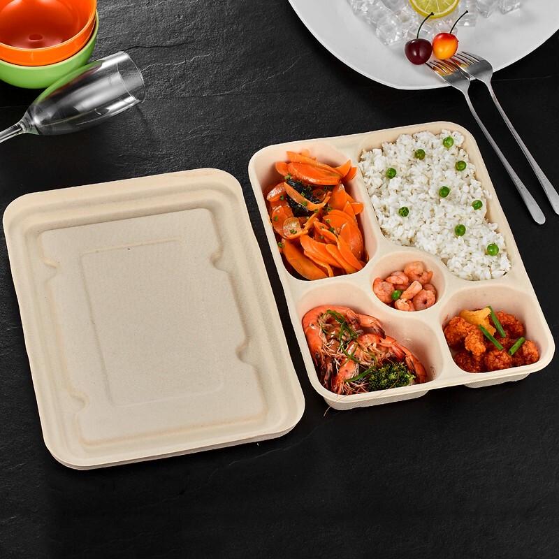 Bai Chufang Biodegradable 5-Compartment Disposable Lunch Box