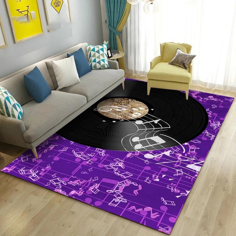 3D Vintage Classical Music Vinyl Record Area Rug Carpet Living Room Decor Bedroom Sofa Carpets Bedside Non-slip Mat Doormat