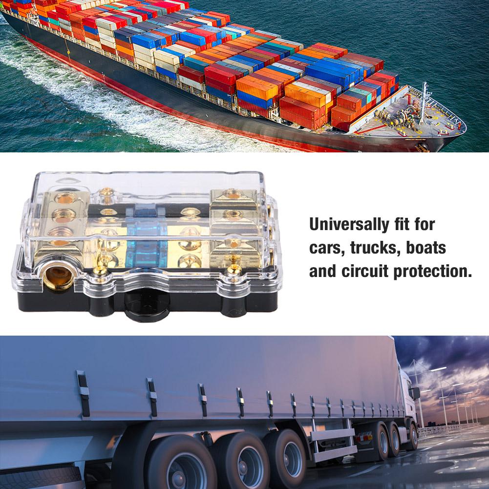 24V 60A Car Auto Stereo Audio Circuit Blade Fuse Holder Box Block 1 in 3 Ways Out