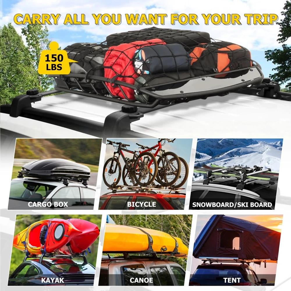 For Jeep Compass 2011-2022 Roof Rack Cross Bars 68kg Load SUV Exterior Rooftop Luggage Kayak Cargo Hard-Shell Carrier Holder