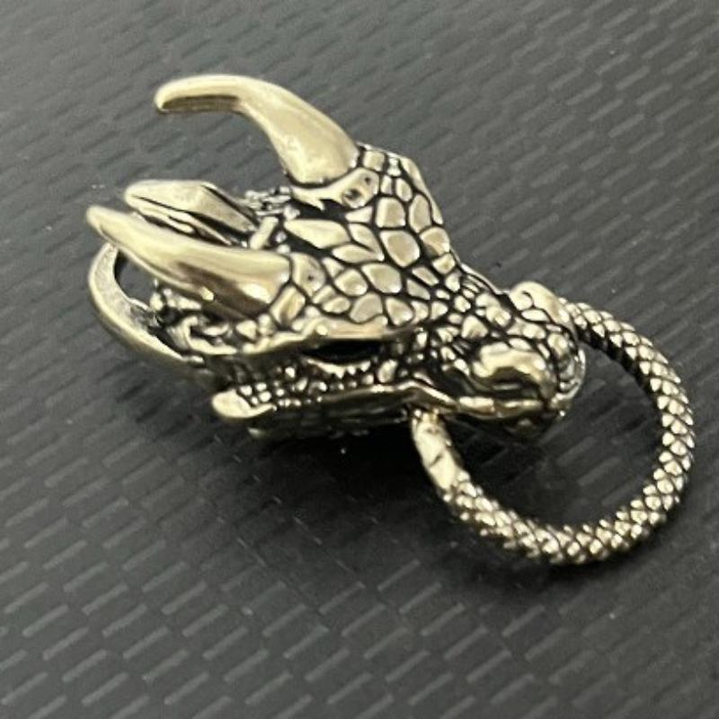 Brass Zodiac Dragon Statue Retro Animal Crafts Luck Success Feng Shui Ornament Home Decor Hanging Accessories