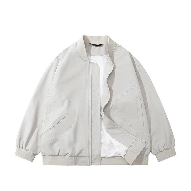 

Jacket Set Men s Spring Wear Lapel Baseball Jacket Men s Jacket M белый