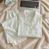 Women's Cloud Cotton Lace Pajama Cardigan Set - Spring & Autumn Collection